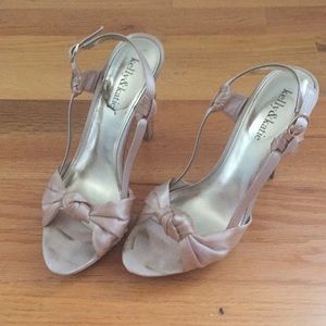 Kelly and Katie champagne color strappy sandals